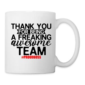Merci d’être une équipe géniale 2 - Mug blanc - blanc - Droite