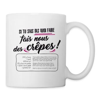 Recette des crêpes ! humour cuisine - Mug blanc - blanc - Droite