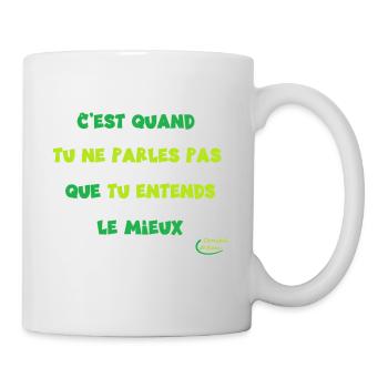 65 - Se taire et écouter - Mug blanc - blanc - Droite