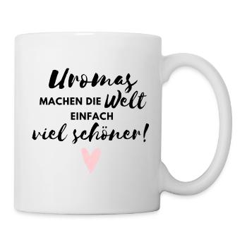 Uromas machen die Welt viel schöner / Beste Uroma - Tasse - Weiß - Rechts