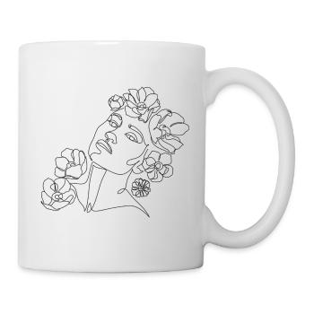 Woman with flower wreath - Mug - white - Right