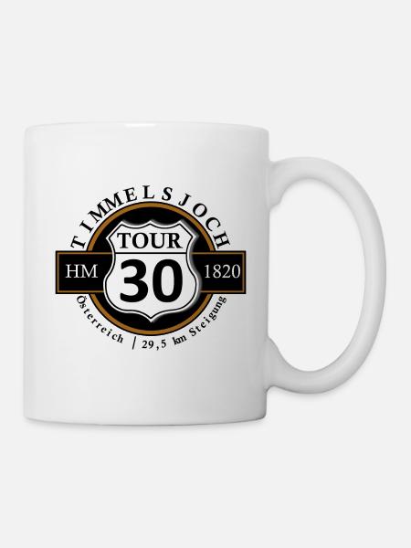 Radtour Rennrad Alpenpass Timmelsjoch - Tasse - Weiß