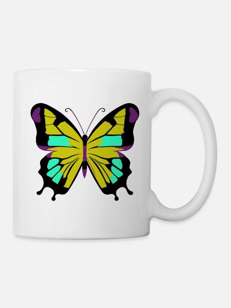 Colorful abstract butterfly - Mug - white
