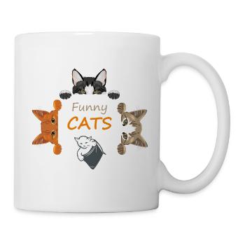 Funny spying cats - Mug - white - Right