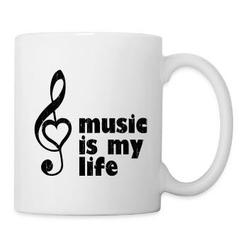 music is my life - Musicians, music fans - Mug - white - Right