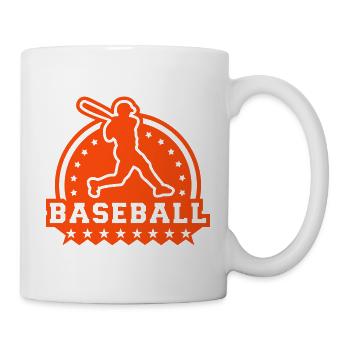 Baseball (Abzeichen) - Tasse - Weiß - Rechts