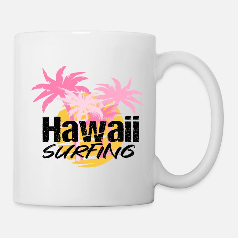 Hawaii surfing - Tasse - Weiß