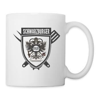 Shirt Eagle with Burger in Coat of Arms - Dark - Mug - white - Right