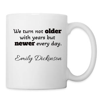 Positive quote Emily Dickinson - Mug - white - Right