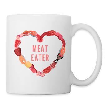Meat Eater Design Meat Fish Sausage Heart - Mug - white - Right