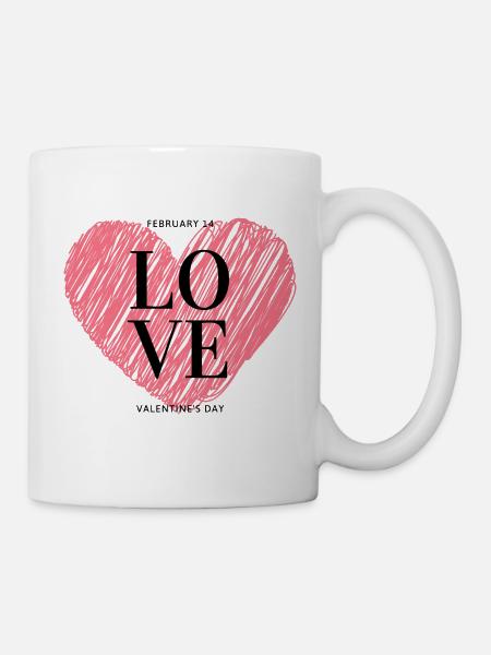 Love valentinstag - Tasse - Weiß