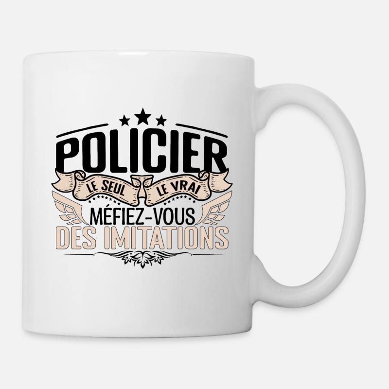 Policier cadeau Policier le vrai Policier - Mug blanc - blanc