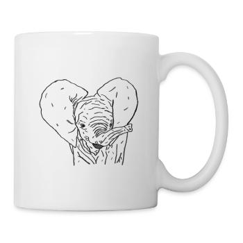 Elefantenbaby schwarz - Tasse - Weiß - Rechts
