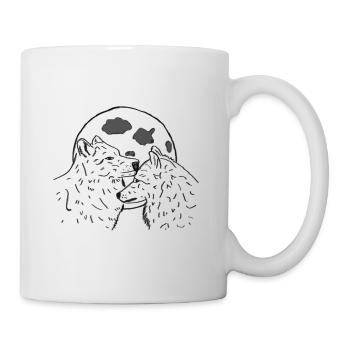 Wölfe Mond schwarz - Tasse - Weiß - Rechts