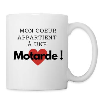 mon cœur appartient à une motarde - Mug blanc - blanc - Droite