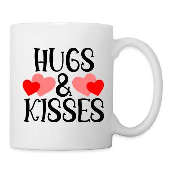 Hugs & Kisses Hearts - Mug - white - Right