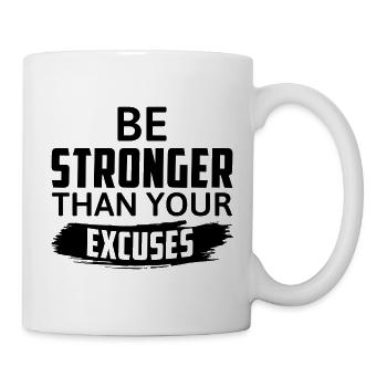 Soyez plus fort que vos excuses - Motivation - Mug blanc - blanc - Droite