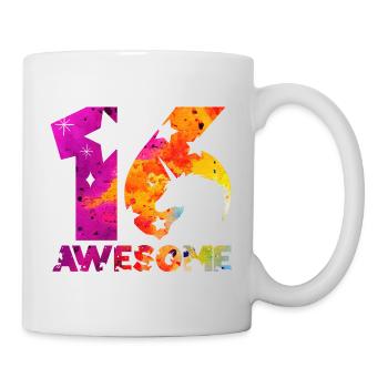 GÉNIAL 16ÈME ANNIVERSAIRE LICORNE 16 ANS - Mug blanc - blanc - Droite
