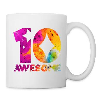 AWESOME 10. GEBURTSTAG EINHORN 10 JAHRE - Tasse - Weiß - Rechts