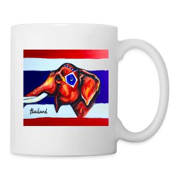 Thai Elefant - Tasse - Weiß - Rechts