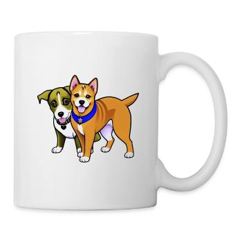 Zwei niedliche Hunde - Tasse - Weiß - Rechts