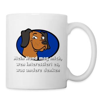 Mein Hund mag mich - Tasse - Weiß - Rechts