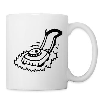 Tondeuse à gazon jardinage papa superdad - Mug blanc - blanc - Droite