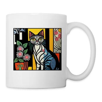 katzen 128red - Tasse - Weiß - Rechts