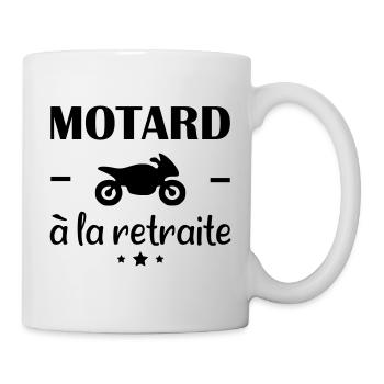 Motard à la retraite, idée cadeau, retraité motard - Mug blanc - blanc - Droite
