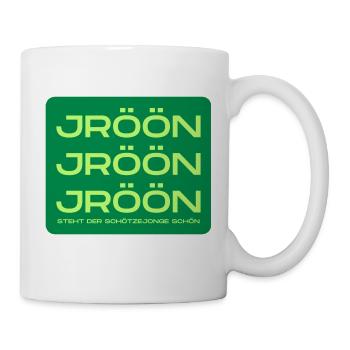 Jröön Schötzejonge Schützen Schützenfest Köln - Tasse - Weiß - Rechts