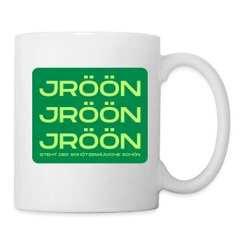 Jröön Schötzemäädche Schützen Schützenfest Köln - Tasse - Weiß - Rechts