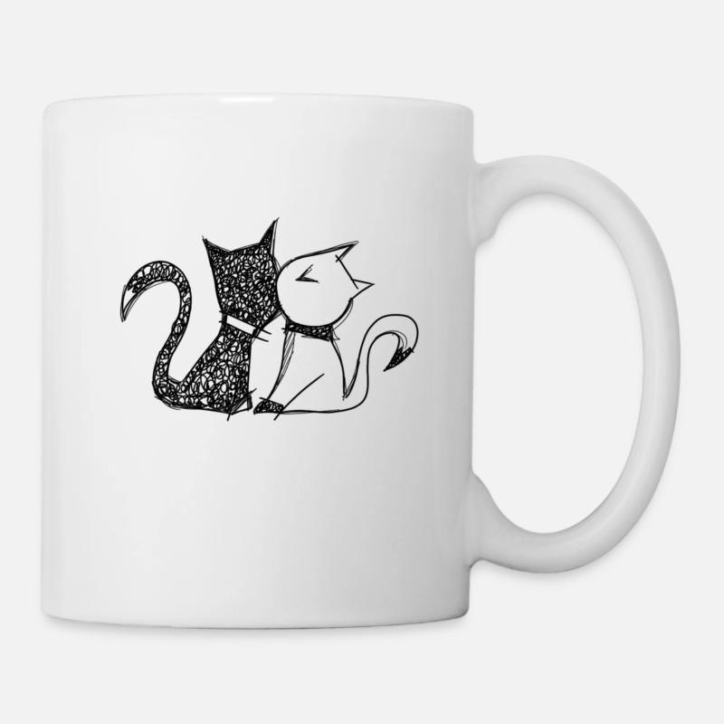 Chats câlins - Mug blanc - blanc