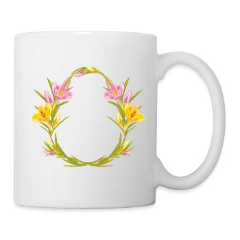 Easter wreath with crocuses - Mug - white - Right