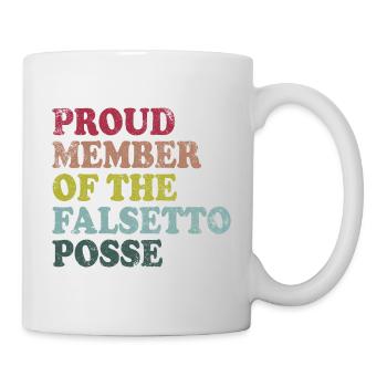 Proud Member of the Falsetto Posse - retro dark - Mug - white - Right