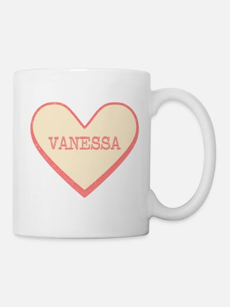 Vanessa Nom Prénom sucre rose coeur - Mug blanc - blanc