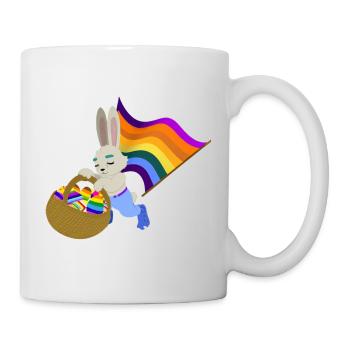 Ein Pride Hase Sammelt seine Ostereier - Tasse - Weiß - Rechts