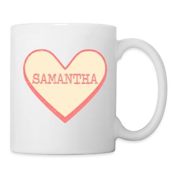 Samantha Surname First Name Pink Sugar Heart - Mug - white - Right