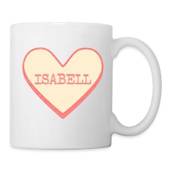 Isabell Surname First name pink sugar heart - Mug - white - Right