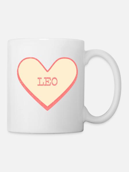 Leo Name Vorname rosa Zucker Herz - Tasse - Weiß