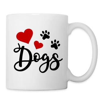 Chien Patte Patte Patte Chien J’aime Chiens Coeur - Mug blanc - blanc - Droite