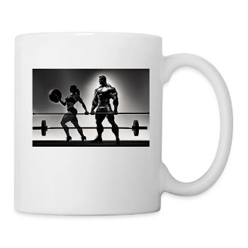 Couple Weightlifting - Tasse - Weiß - Rechts