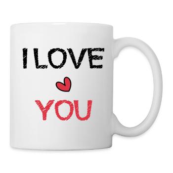 MAMA. MUTTERTAG. SCHÖNEN MUTTERTAG. ICH LIEBE DICH - Tasse - Weiß - Rechts