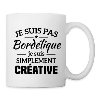 Je suis pas bordélique je suis simplement créative - Mug blanc - blanc - Droite