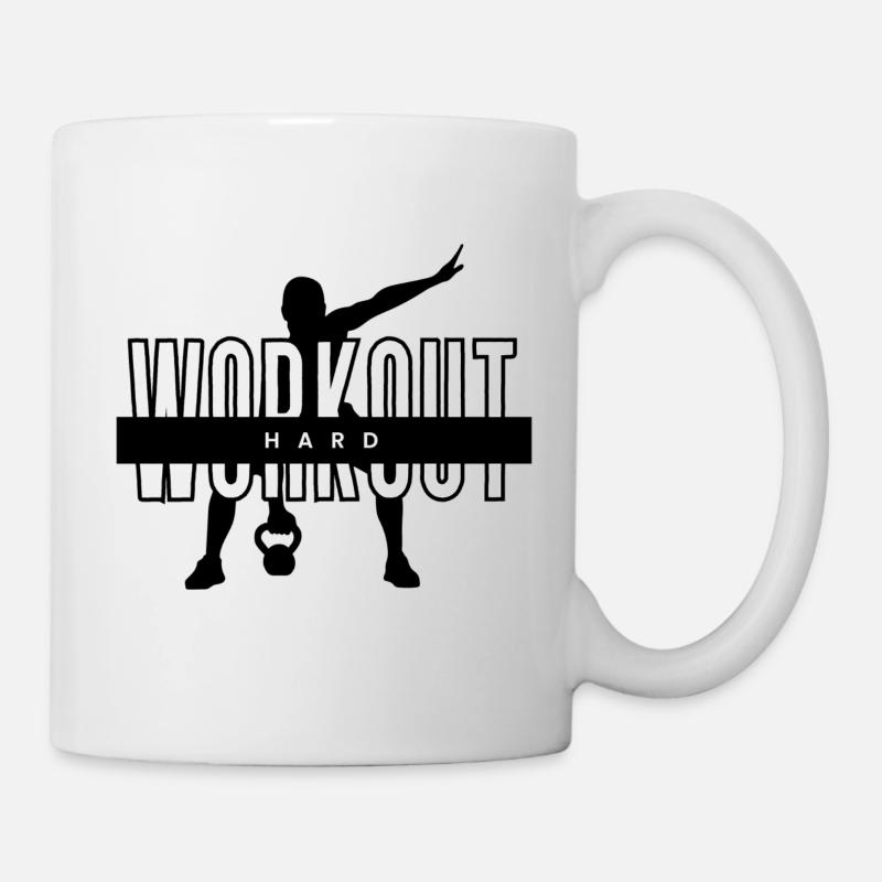 Workout Hard Kettlebell - Tasse - Weiß