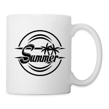 Été | Soleil | Jours fériés | Motif palmier - Mug blanc - blanc - Droite