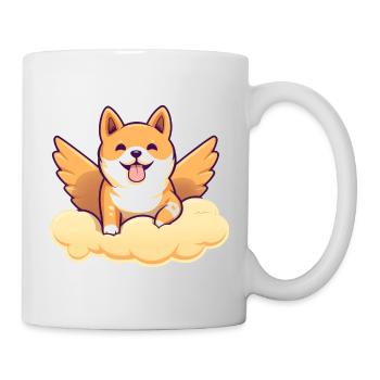 Engel Shiba Inu Hund mit Flügeln - Wolke - Tasse - Weiß - Rechts
