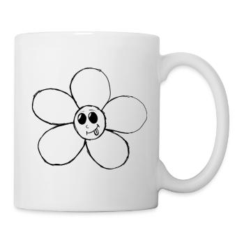 kawaii black n white flower | original by. MMJ49 - Mug - white - Right