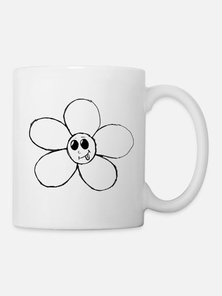 kawaii schwarz n weiß blume | Original von. MMJ49 - Tasse - Weiß