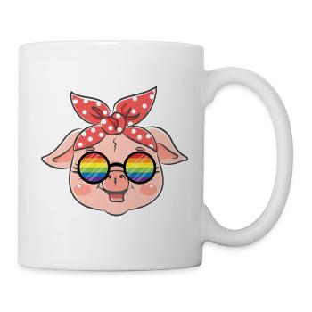 Lunettes LGBTQ Gay Pride Pig Rainbow - Mug blanc - blanc - Droite