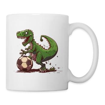 Dino Fußballstar - Tasse - Weiß - Rechts